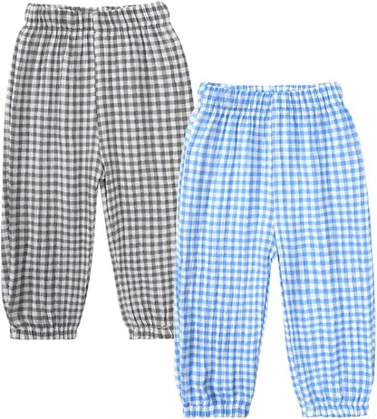 MYGBCPJS Baby Boys Girls Cotton Linen Trousers Kids Casual Ankle Pants Loose Long Bloomers