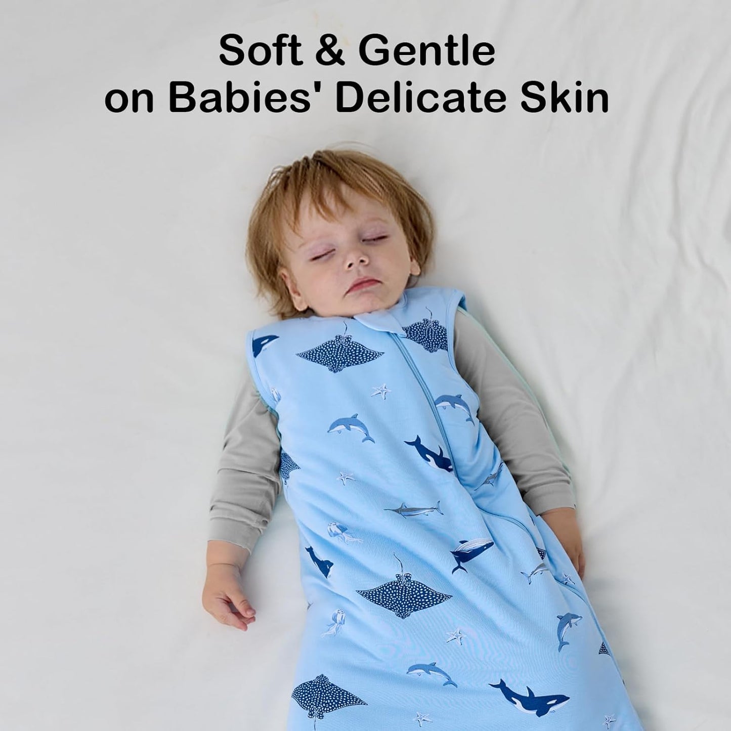 BubblePanda Rayon Made from Bamboo Sleep Sack 0-6 Months 0.5 Tog Soft Newborn Sleep Sack 3-6 Months for Infant Babies 2-Way Zipper Wearable Blanket Baby 0-3 Months