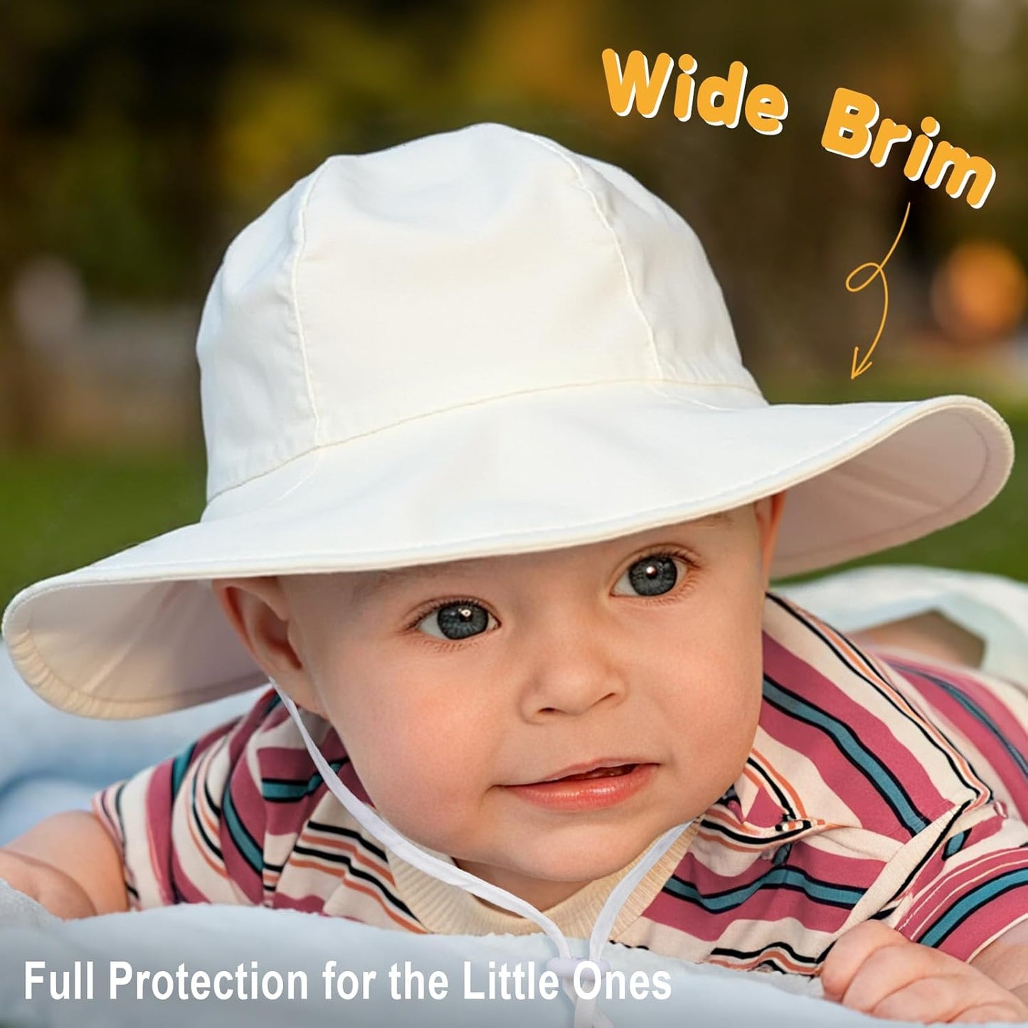 Baby Sun Hat Toddler Girl Beach Hat Adjustable Outdoor Summer Hat UPF 50+ Sun Protection Wide Brim Infant Kids