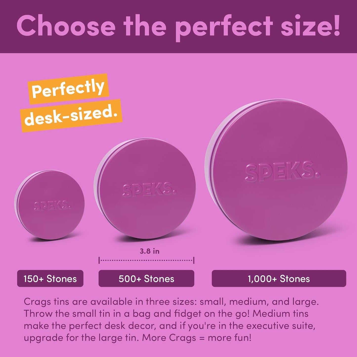 Speks Crags Ferrite Putty, Over 500 Ferrite Stones in a Metal Tin, Seriously Satisfying Fidget Toys for Adults and Desk Toys for Office, Matte Iris, Medium