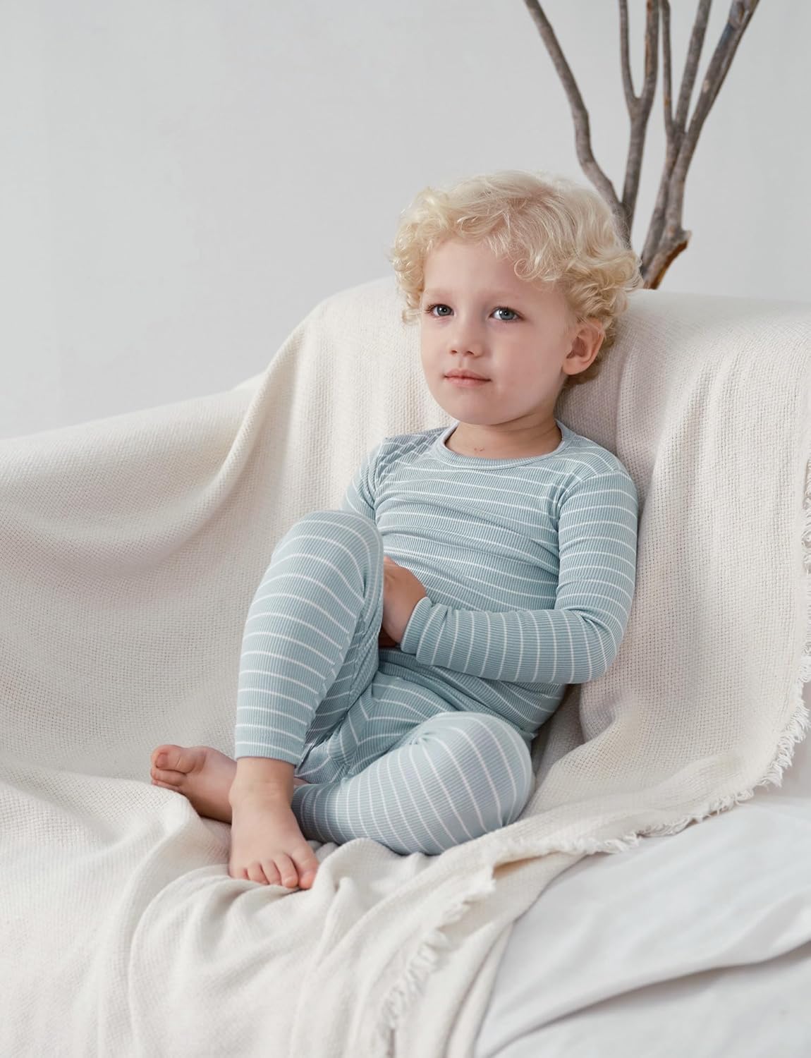 AVAUMA Stripe Pattern Baby Boys Girls Pajama Set Kids Toddler Snug fit Ribbed Sleepwear pjs for Daily Life Style