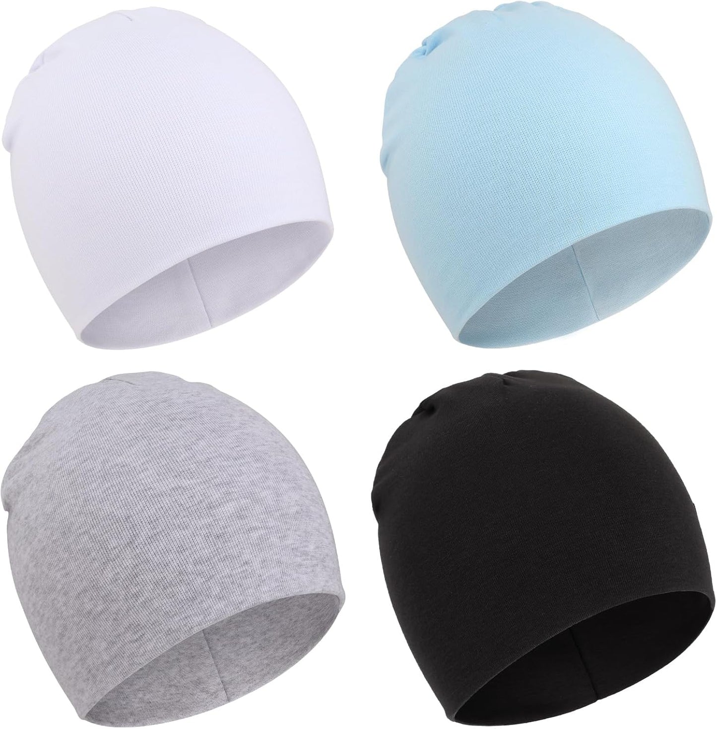 DRESHOW BQUBO 4 Pieces Baby Beanie Newborn Toddler Soft Cute Knit Hat Hospital Hats for Baby Boys Infant Cap Beanies