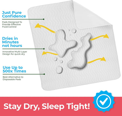 Utopia Bedding Washable Underpads 34" x 36" (Pack of 4), Waterproof Reusable Heavy Absorbency