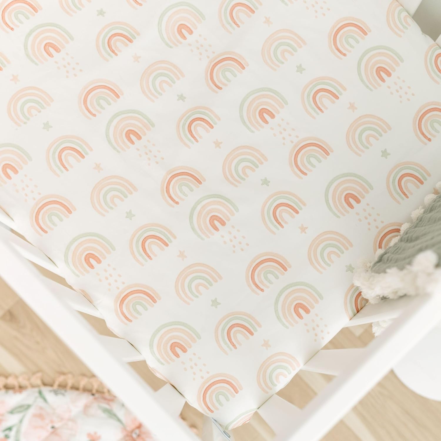 Crane Baby 100% Cotton Breathable Fitted Baby and Toddler Sheet for Standard Mattress (28 X 52)