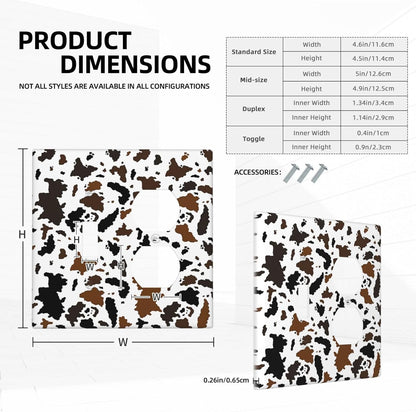 Wallplates Rustic Cowhide Highland Cow Milk Cow 1 Toggle 1 Duplex Switch Plate Electrical Gfci