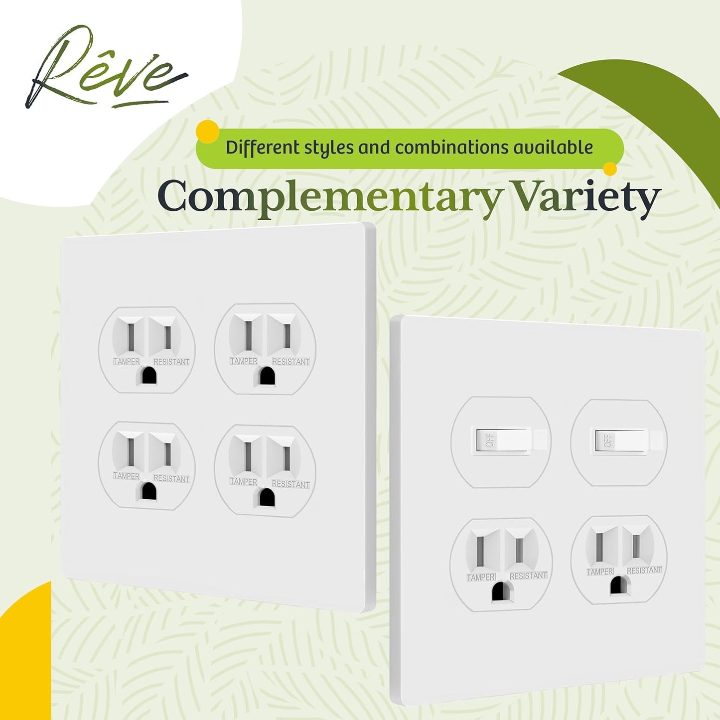 TG Screwless Duplex Wall Plate, Child Safe Double Receptacle Outlet Cover, Standard Size, 2-Gang 4.68" x 4.73", Unbreakable Polycarbonate Thermoplastic, UL Listed, SP-S2-W, Glossy, White