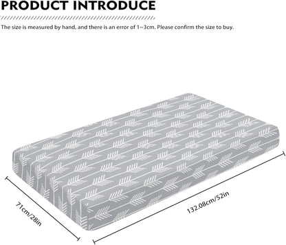 White Arrow Fitted Crib Sheet Grey Baby Crib Sheet Fit Standard Crib and Toddler Mattress,Crib Mattress Sheets for Boys Girls 28"x52"