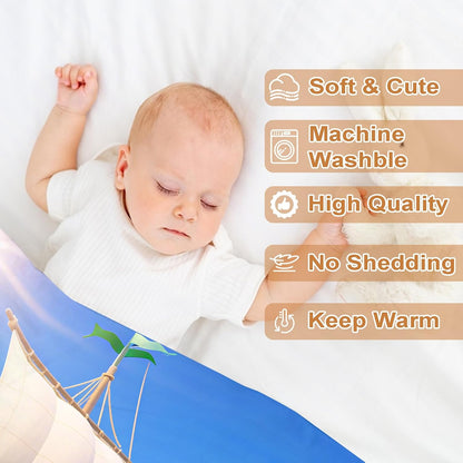 Ship Next Day, Personalized Baby Blanket – Printed in USA, Custom Baby Blanket for Boys & Girls
