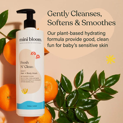 Fresh N’ Clean 2-in-1 Hair + Body Wash | Shampoo Sulfate-Free | Baby & Kid Safe | Gently Cleanses