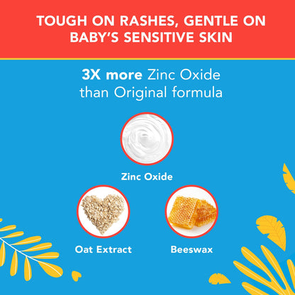 Triple Paste 3X Max Diaper Rash Ointment, Maximum Strength Zinc Oxide Ointment for Severe Diaper Rash, 6 oz Tube