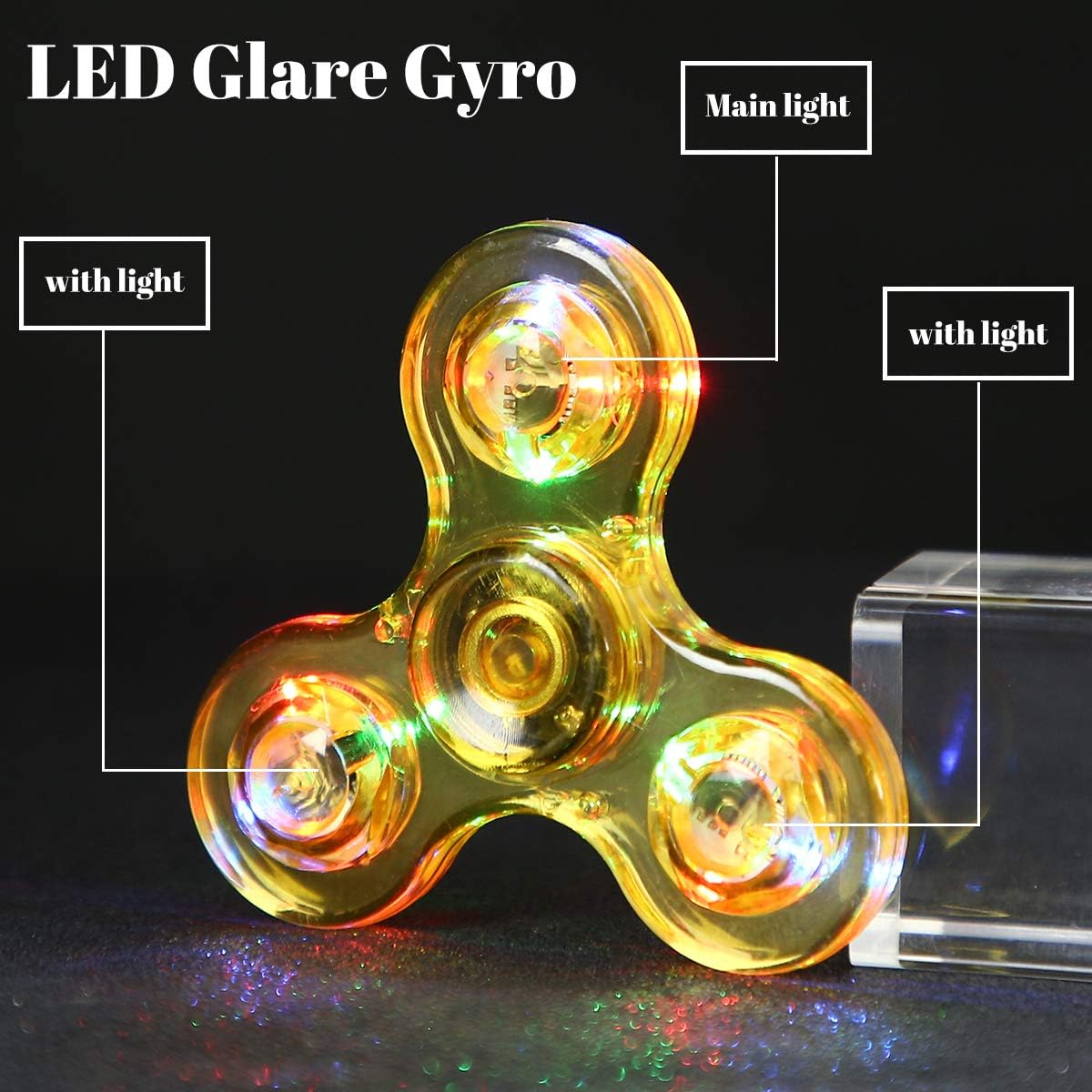 SCIONE LED Fidget Spinners, Light Up Sensory Fidget Toys for Kids, Glow in The Dark Toys for Kids 4-8-12, ADHD Anxiety Stress Relief Toys for Adults, Halloween Classroom Prizes Return Gifts for Kids
