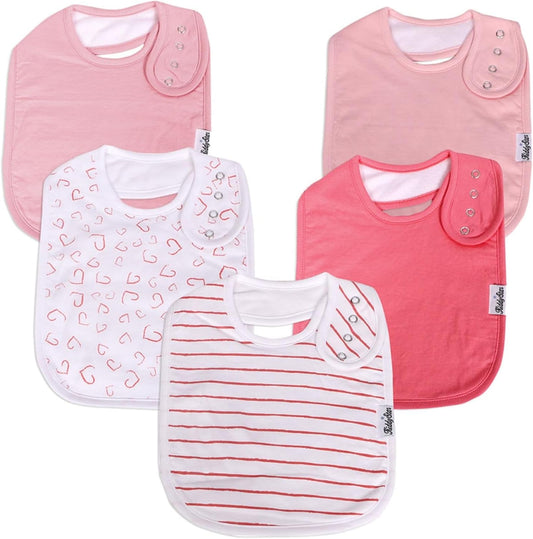 Organic Cotton Baby Bibs – Soft Teething & Drool Bib for Newborns & Toddlers – Hypoallergenic, Absorbent, Snaps