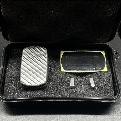 Rectangular Block Carbon Fiber Push Haptic Slider Adult Fidget Toys EDC ADHD Tool Anti-Anxiety Fidget Slider Stress Relief Toys Cool Stuff for Men (Silver Texture)