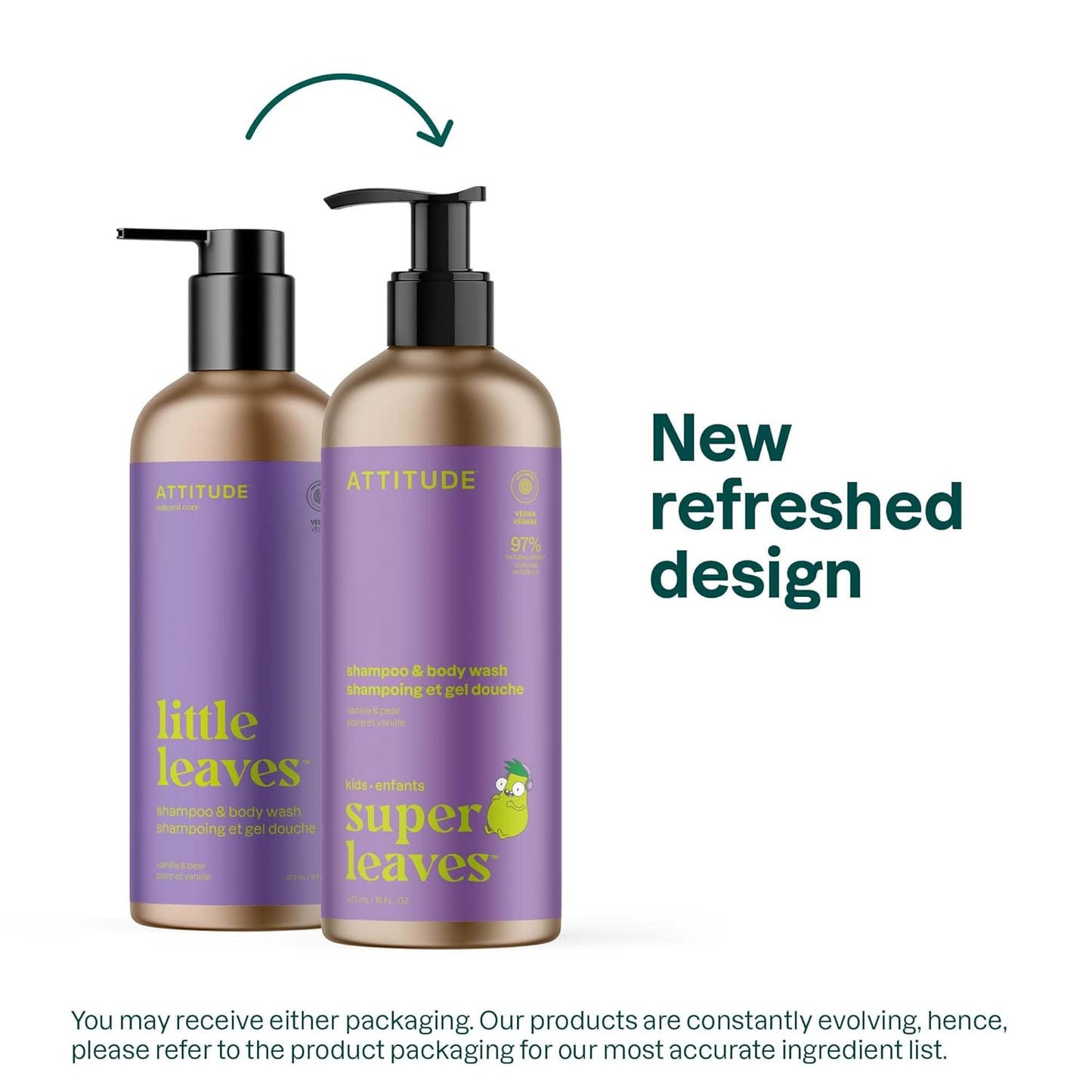 ATTITUDE Shampoo and Body Wash for Kids, EWG Verified Hair and Body Cleanser, Dermatologically