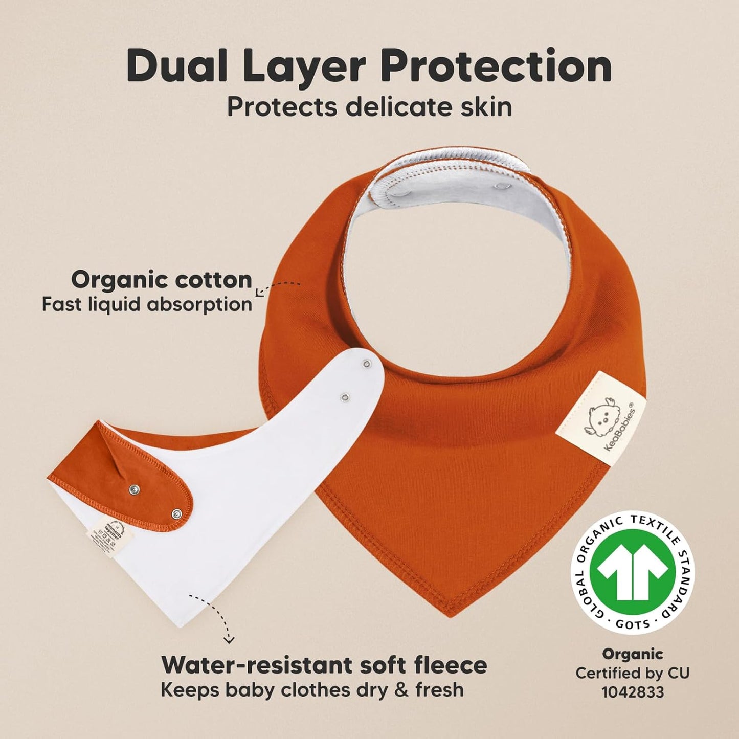 8-Pack Organic Baby Bandana Bibs for Boys, Girls - Super Absorbent Triangle Baby Bibs for Drooling and Teething Infant, 100% Cotton Extra Soft for Newborn, Infant 0-36 Months (Coastline)