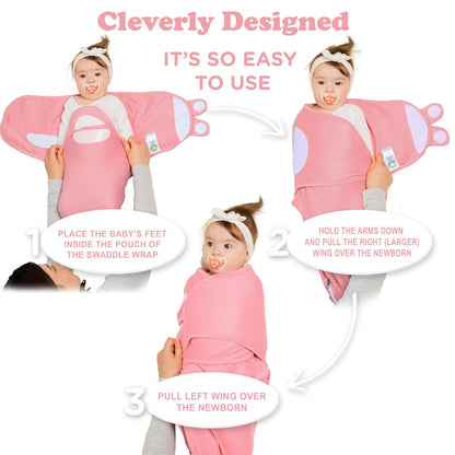 Bublo Baby Organic Swaddles for Newborns – Zipper Swaddles 0-3 Months, 3-Pack – Infant Sleep Sack
