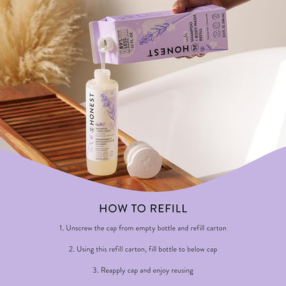 The Honest Company 2-in-1 Cleansing Shampoo + Body Wash Refill Carton | Gentle for Baby | Naturally