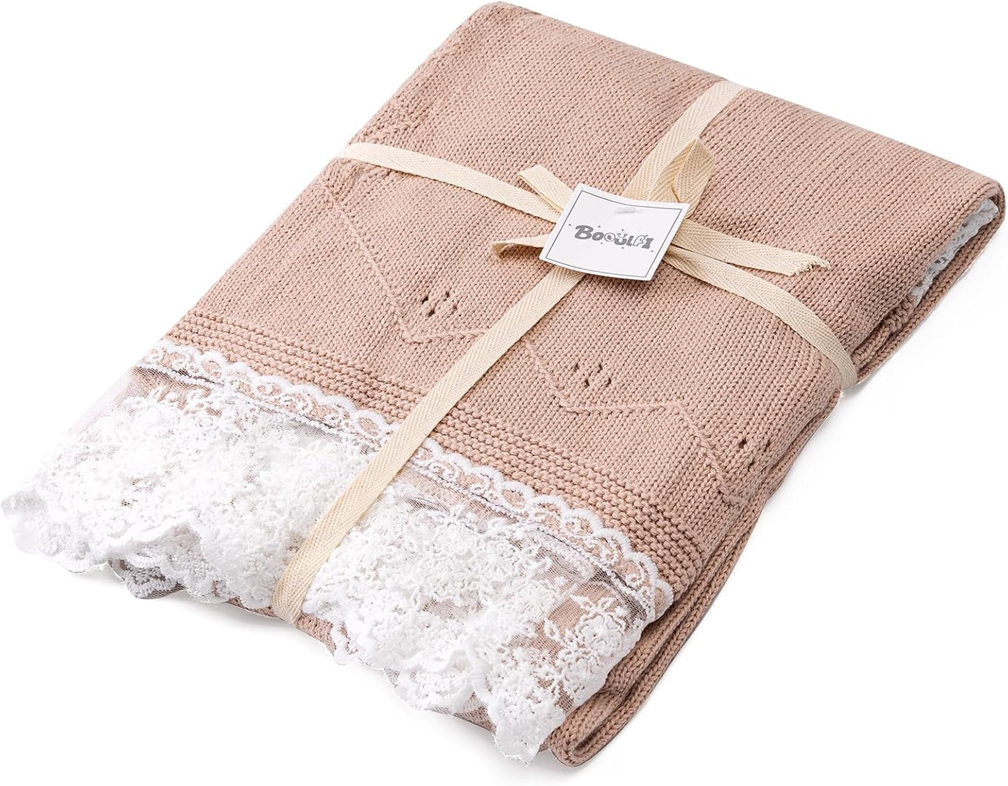 Booulfi Baby Blanket for Girl Toddler Newborn Swaddle Receiving Knit Cotton Blanket Throw Blanket