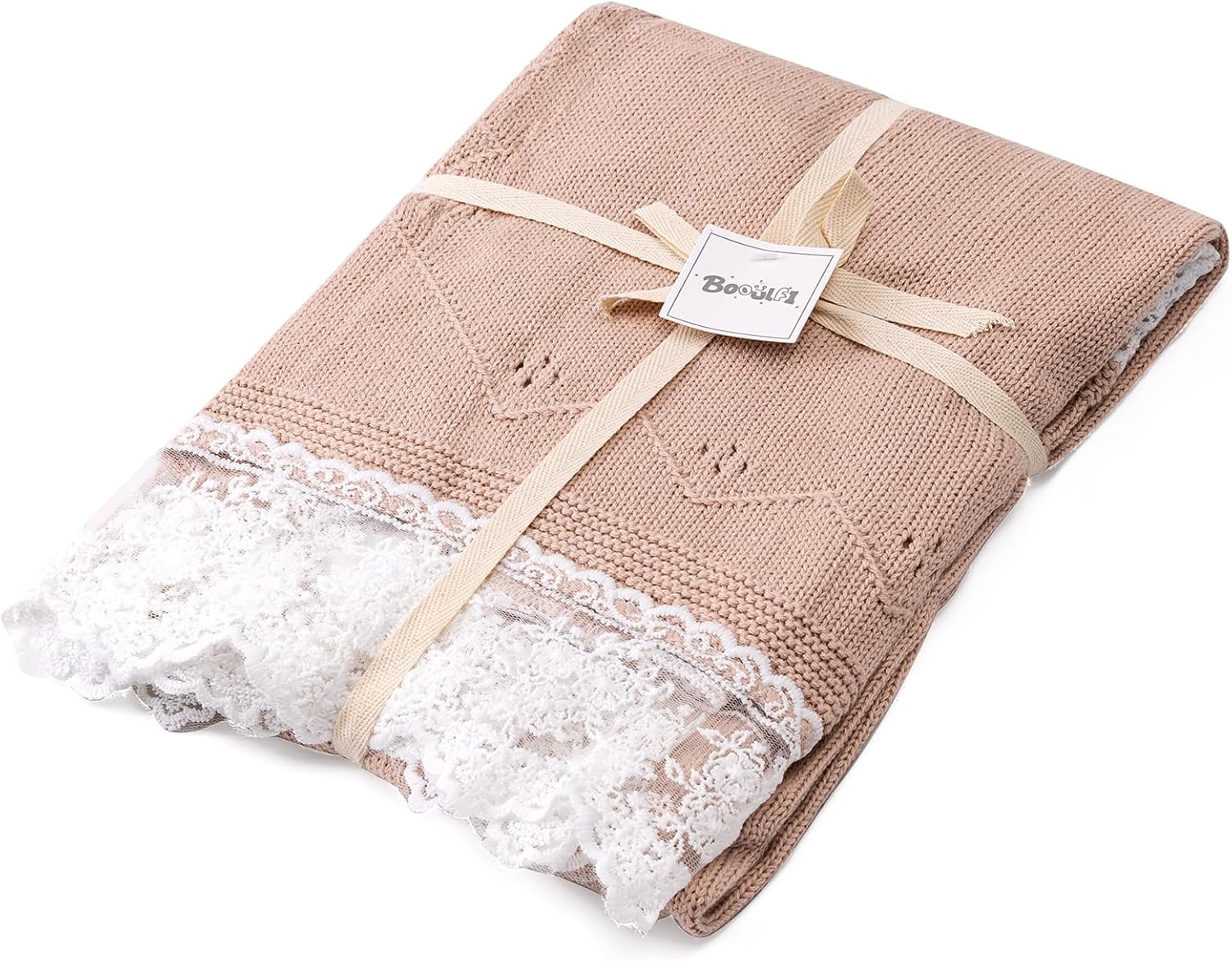 Booulfi Baby Blanket for Girl Toddler Newborn Swaddle Receiving Knit Cotton Blanket Throw Blanket