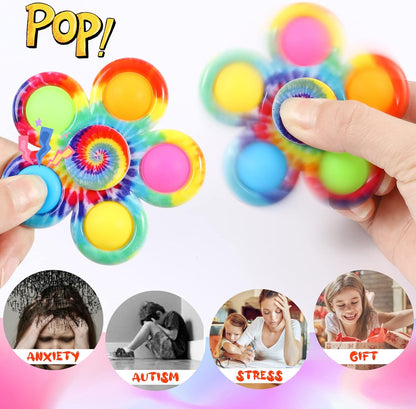 Gigilli 24 Pack Party Favors Fidget Spinners for Kids 4-8 8-12, Goodie Bags Stuffers for Kids 3-5, Pop Mini Fidget Toys Bulk Classroom Prizes for Girls Boys, Toddler Birthday Party Return Gifts