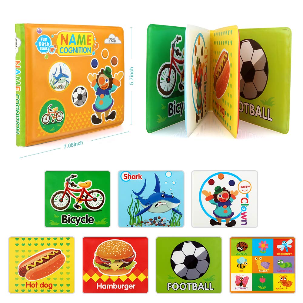 Baby Bath Toys, Nontoxic Bath Books for Babies Bath Time, Bathtub Toys for Toddlers 6 to 12 18