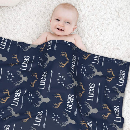 Personalized Baby Blanket with Name, Custom Baby Blanket for Boys or Girls, Soft Flannel Throw for