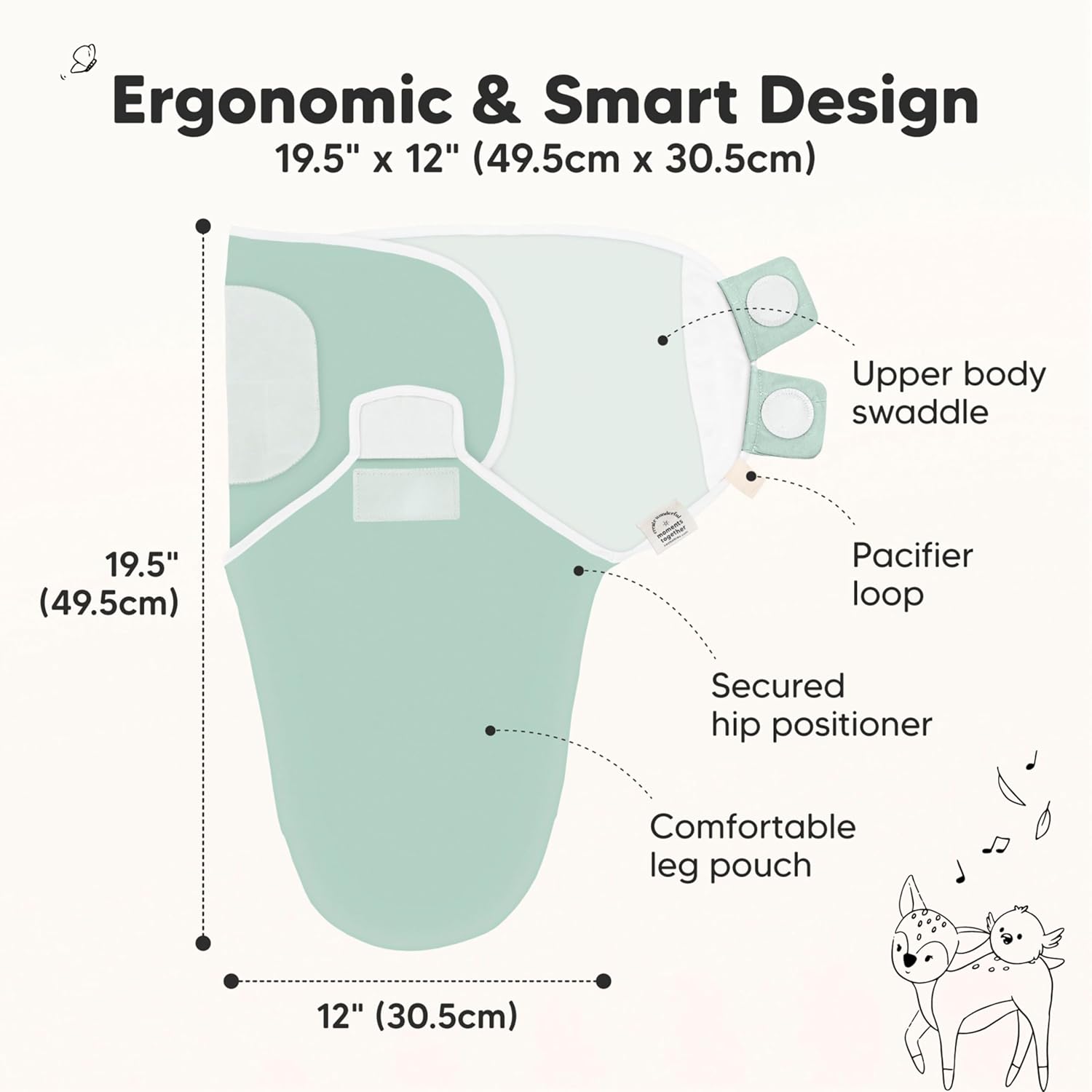 3-Pack Organic Baby Swaddle Sleep Sacks - Swaddles for Newborns, Infant 0-3 Months, Baby Girls