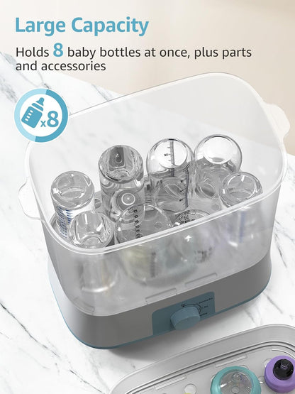 GROWNSY Adjustable 3 in 1 Large Bottle Sterilizer and Dryer, Electric Steam Baby Bottle Sterilizer