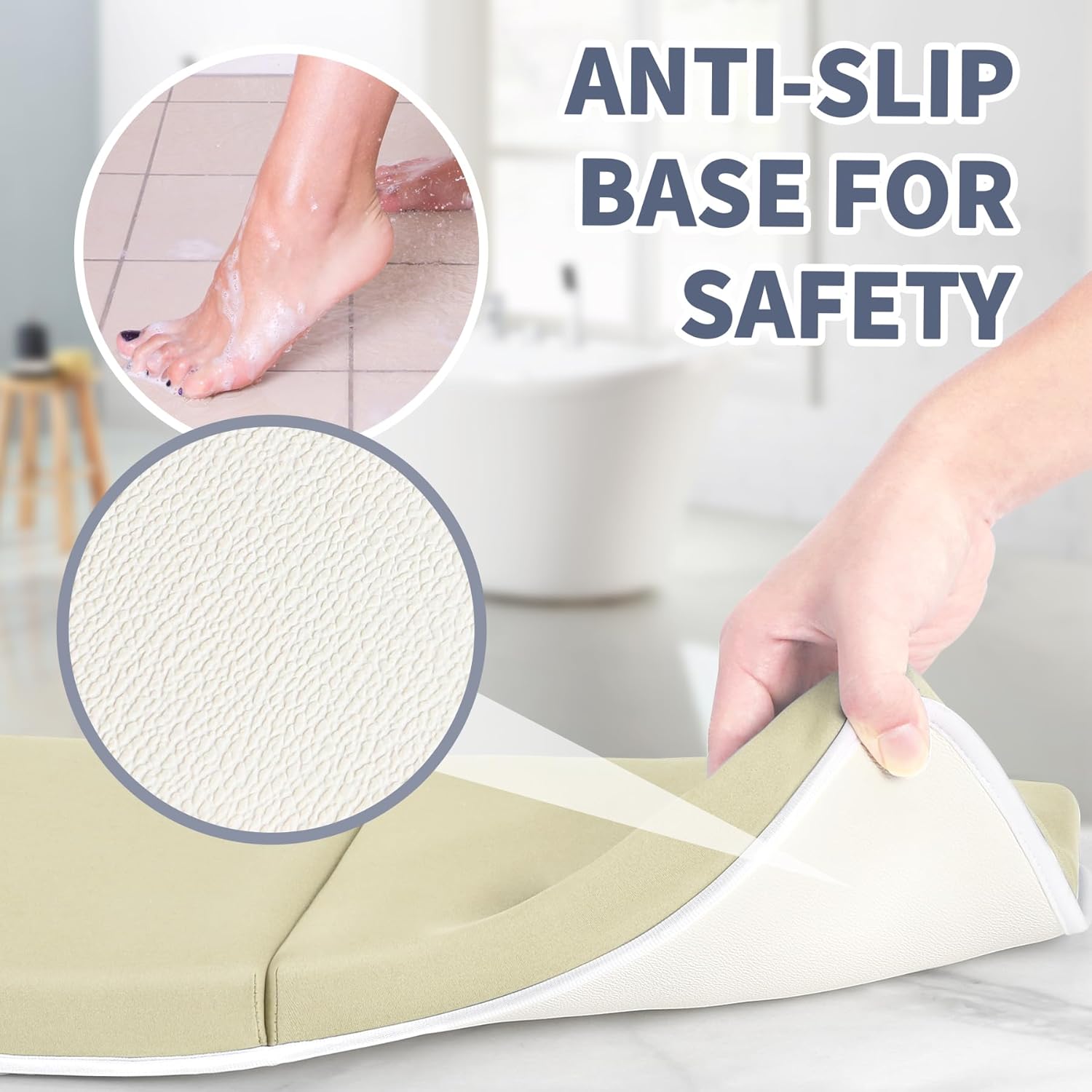 URMYWO Bath Kneeler and Elbow Rest Pad Set - 1.5" Thick Baby Bath Kneeler Pads with Toys Organizer
