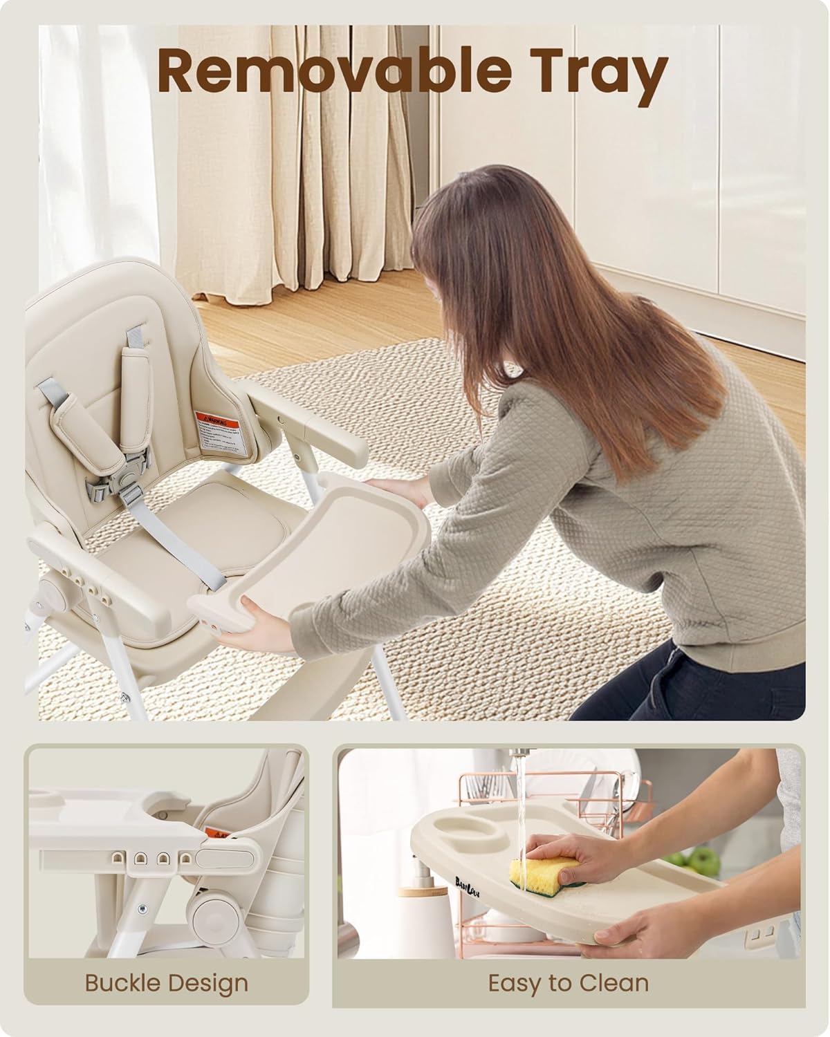 Foldable High Chair, High Chairs for Babies and Toddlers, Dining Chairs and Eating Chair with