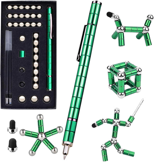 Fidget Pen,Magnetic Pen， Decompression Magnetic Toy Pen，Magnet Pen Fidget Toy Relieve Pressure Novel Toy Gift for Kids or Friends! (Big Green)