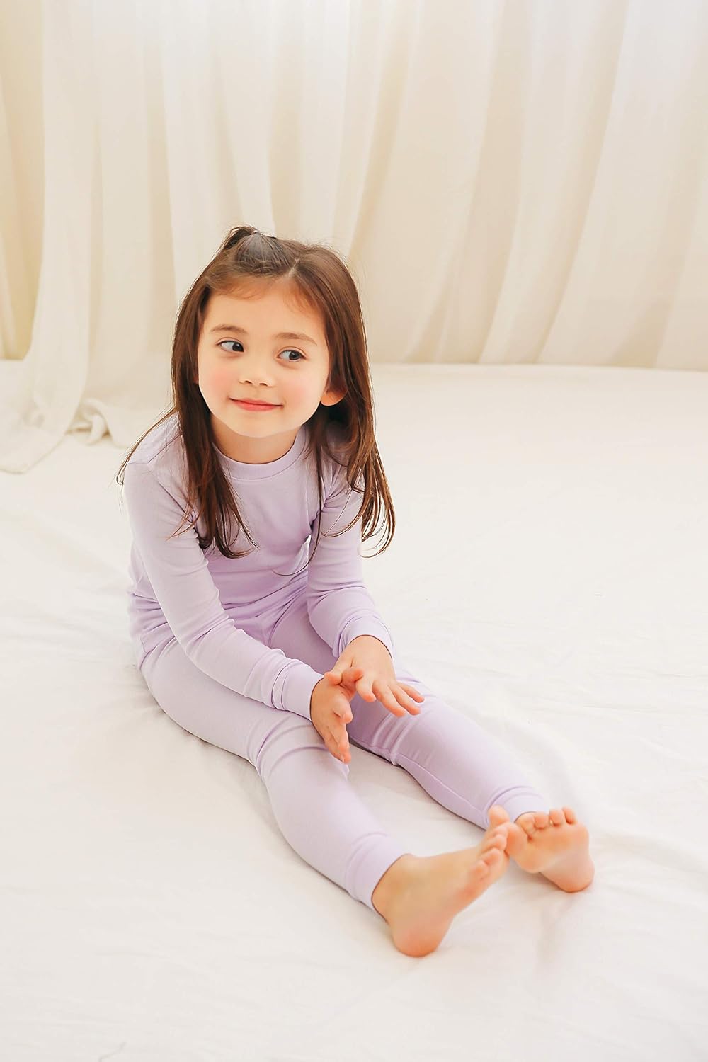 VAENAIT 6M-12Y Toddler Toddler Kids Toddler Girls Boys Soft Comfy Modal Tencel Solid Raglan Sleepwear Pajamas Pjs 2pcs Set