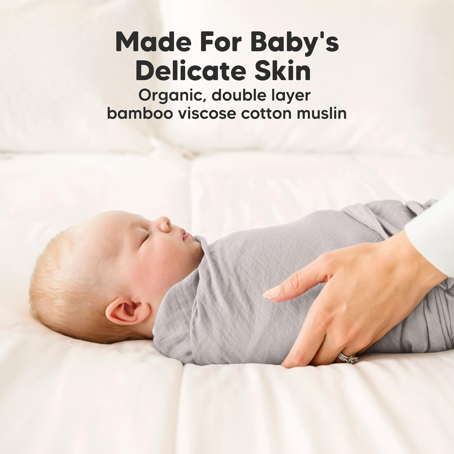 4-Pack Muslin Swaddle Blankets for Boys, Girls - Organic Baby Swaddles for Newborns, Soft &
