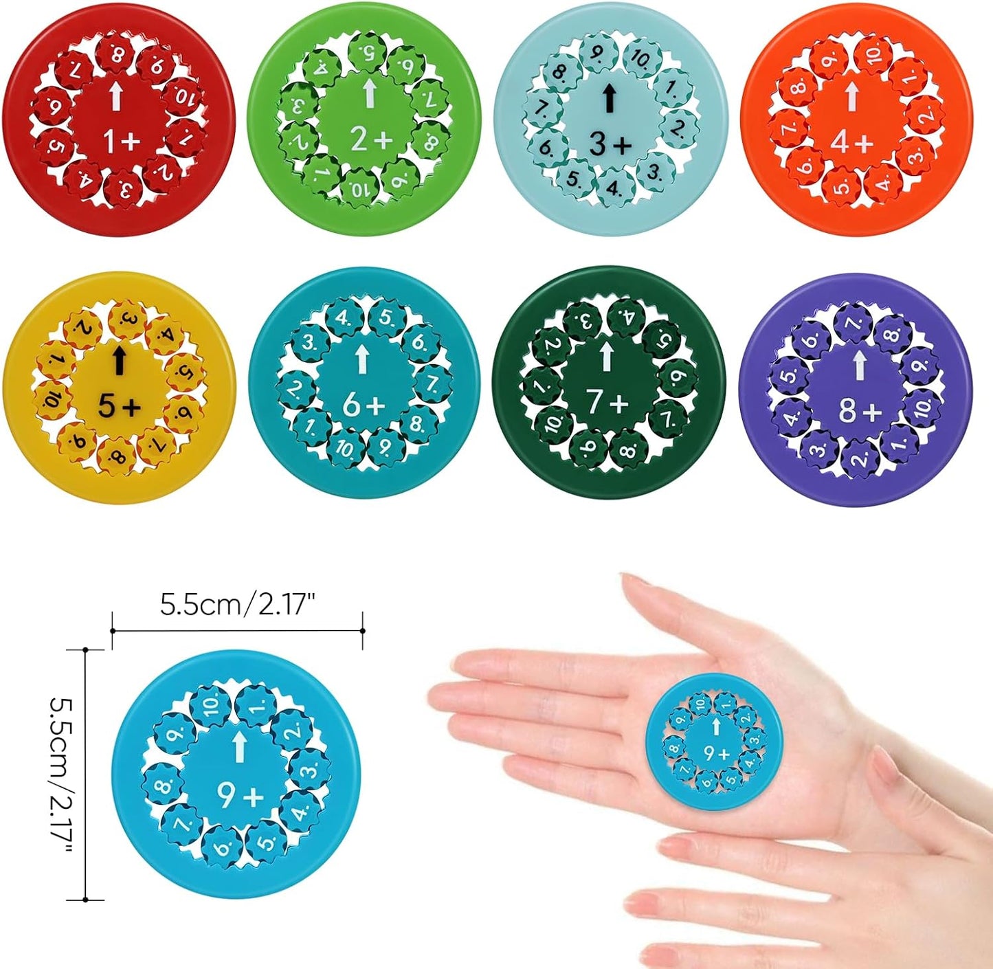 Math Fidget Spinners,Math Fact Spinner, Math Fidget Toys for Kids,Math Facts Spinners Fidget Toy for Kids,Cool Mini Fidget Math Spinners for Kids(9pcs Multiply and Divide)