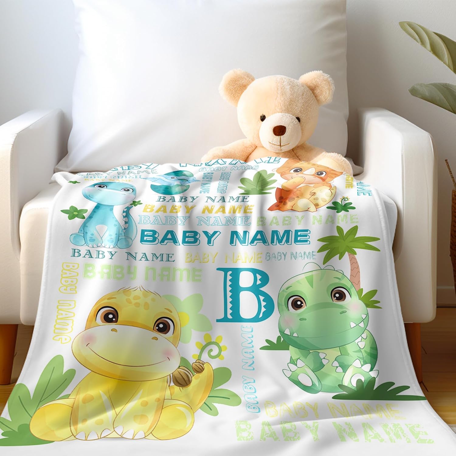 Ship Next Day, Personalized Baby Blankets - Printed in USA, Custom Name Blanket, Baby Blanket with