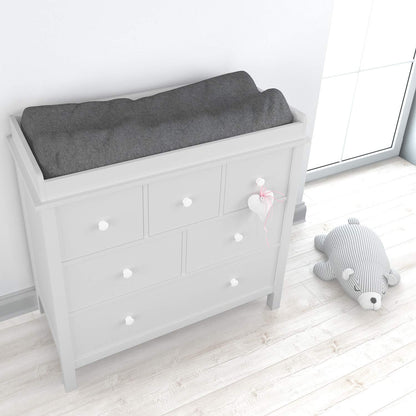 Cuddly Cubs Changing Pad Covers ??2 Pack ??Snuggly Soft Plush Cotton Changing Table Covers for Boy, Girl ??Fits Perfectly on Summer Infant and Other 16 x 32 Baby Changing Table Pads ??Heather Grey