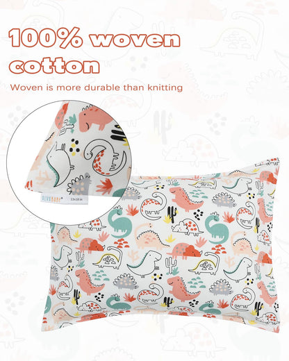 ALVABABY Toddler Pillowcases 2 Pack Organic Cotton Kids Pillow Cover Fit 13"x 18" or 12"x21" Envelope for Girl Boy Sleepy Travel