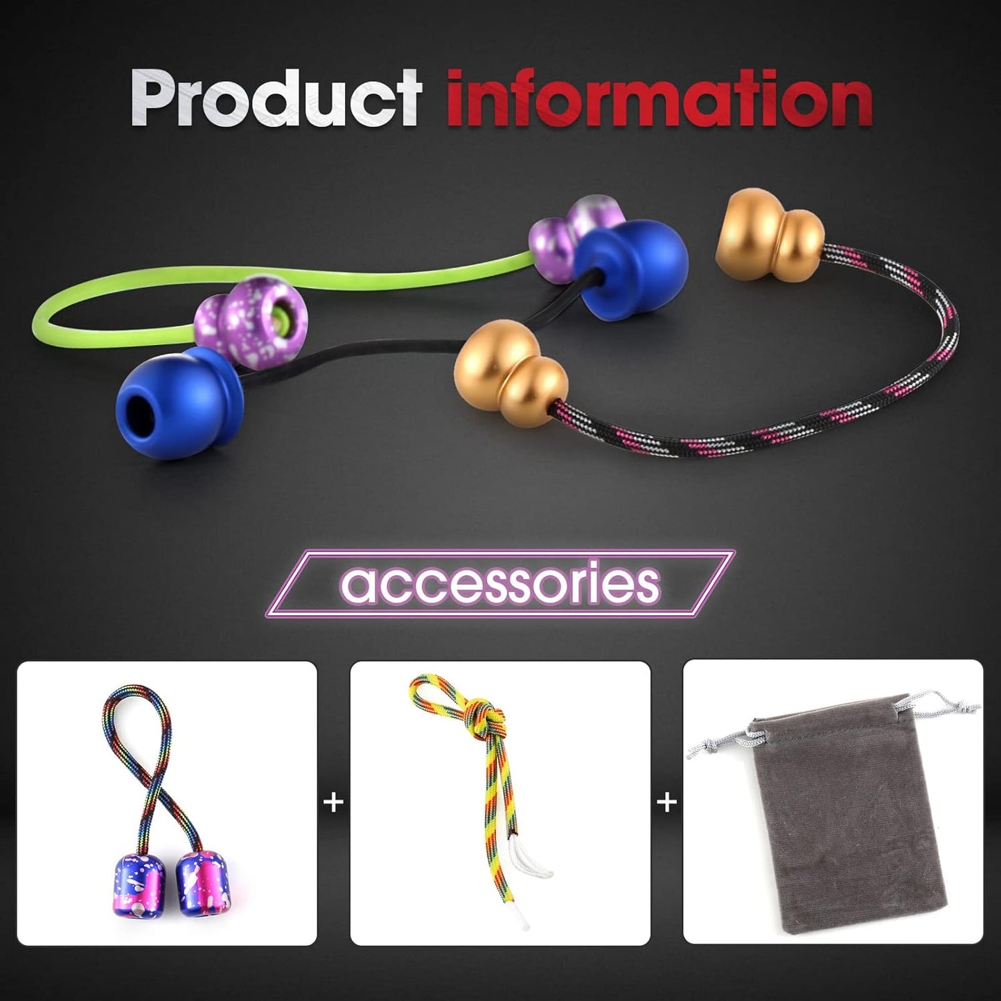 Begleri Fidget Beads - Worry Fidget Beads Spin & Bump - Made of Aluminum Alloy - Creates a Bit of Magic for You (UFO-Black&White)