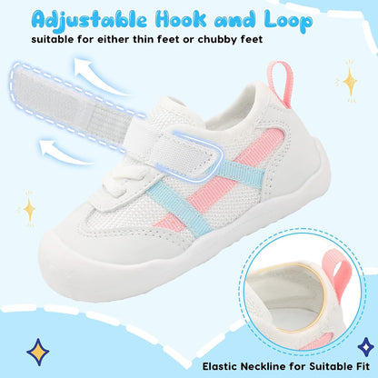 Scurtain Baby Shoes Boy Girl First Walking Shoe Infant Crib Breathable Sneakers Lightweight Barefoot Shoes for Babies