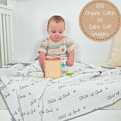 LollyBanks Muslin Baby Blanket 100% Organic Cotton, Muslin Quilt Lightweight, Toddler Blanket for