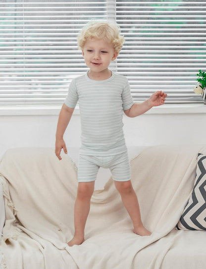 AVAUMA Stripe Pattern Baby Boys Girls Pajama Set Kids Toddler Snug fit Ribbed Sleepwear pjs for Daily Life Style
