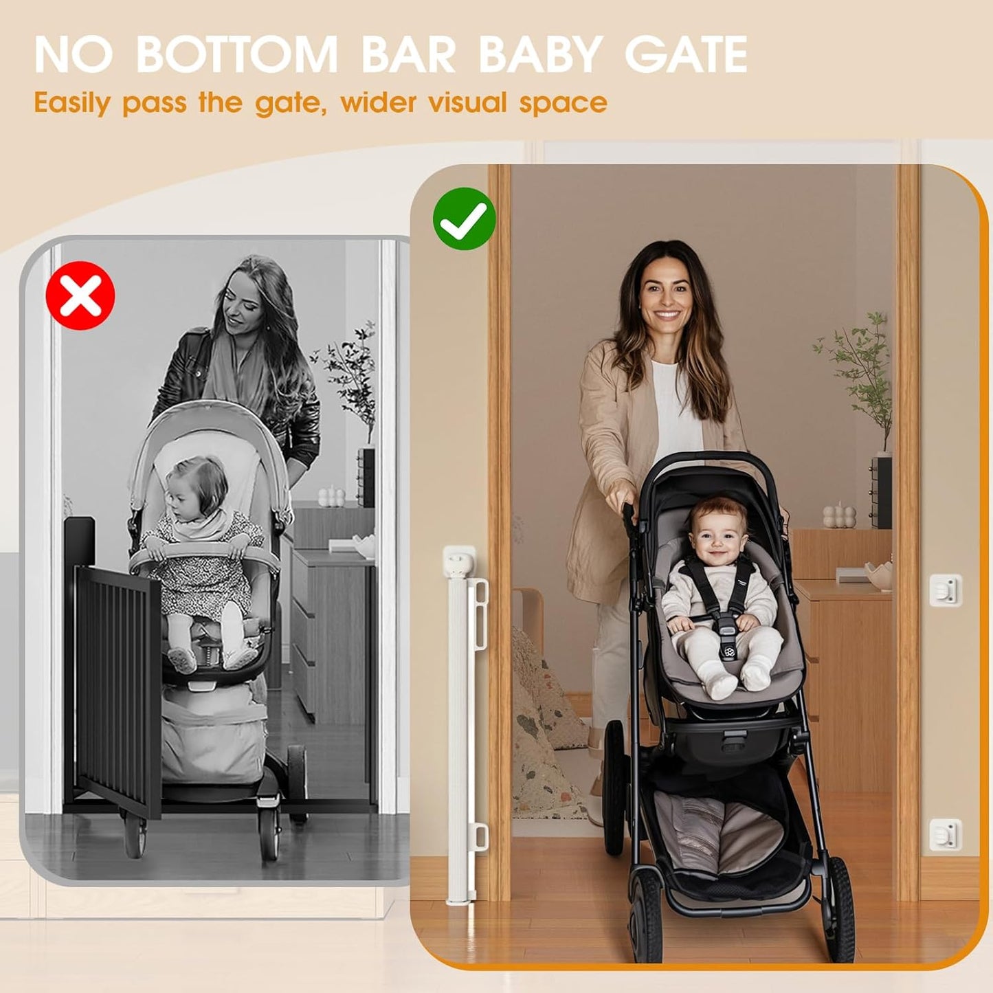 HOMEAL Retractable Baby Gate, Large Opening Retractable Mesh Gates for Baby and Pet, Extra Wide Indoor Outdoor Baby Gate for Stairs, Doorways, Hallways(Zoo,Width Up to 71")