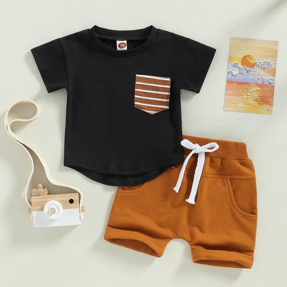 Mubineo Infant Toddler Baby Boy Summer T Shirt Shorts Outfits Short Sleeve Tee Tops Clothes Set