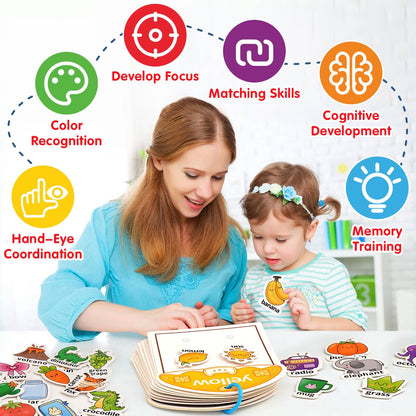 MUONE Montessori Busy Book Color Sorting Toys for Toddlers 2-4 Years