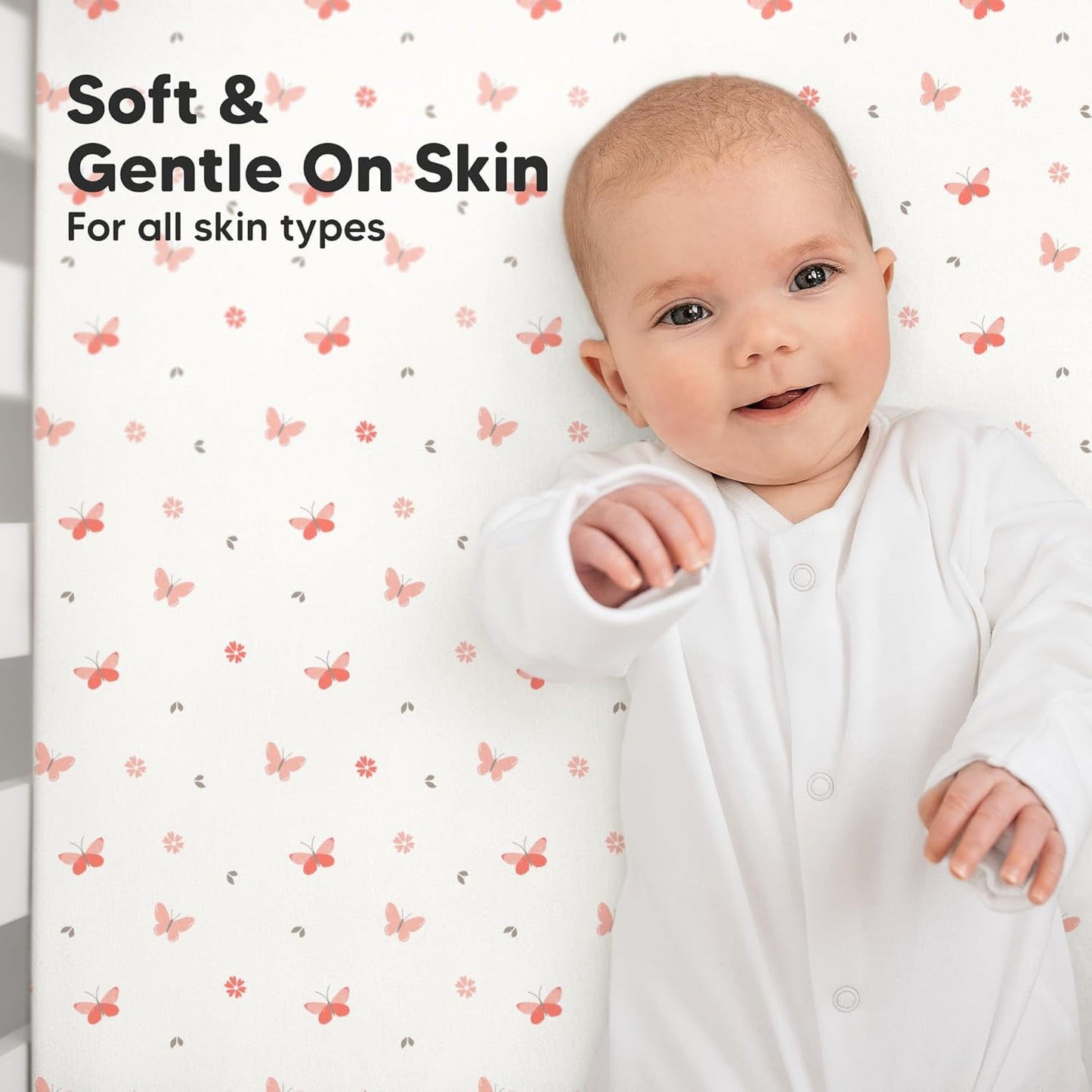 KeaBabies 2-Pack Organic Crib Sheets for Boys, Girls - 52x28 Fitted Crib Mattress Sheet Neutral