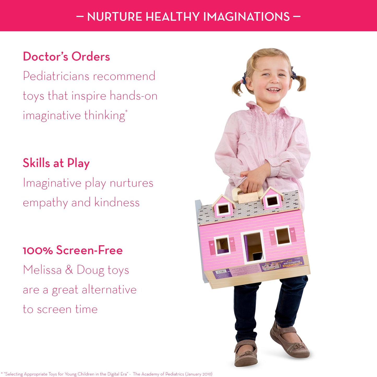 Melissa & Doug Fold & Go Wooden Dollhouse with 2 Dolls and 11 Pieces of Furniture - Portable Mini