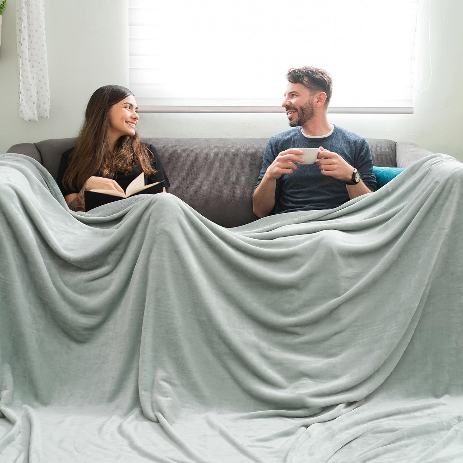 PHF Oversized King Fleece Blanket 120"x120", No Shed No Pilling Big Soft Blanket, Extra Large 10'x