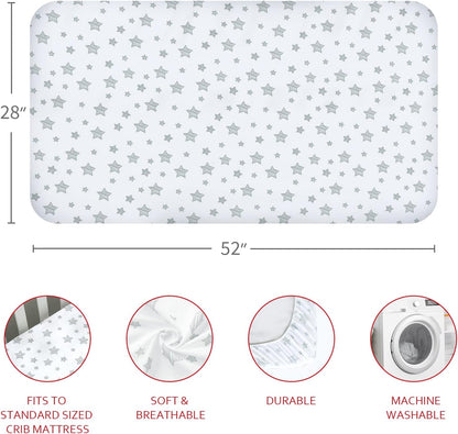 Crib Sheets for Boys or Girls 4 Pack, Fitted Crib Sheet for Standard Size Crib and Toddler