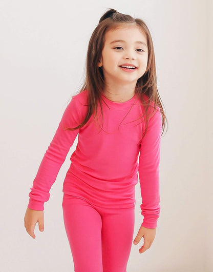 VAENAIT 6M-12Y Toddler Toddler Kids Toddler Girls Boys Soft Comfy Modal Tencel Solid Raglan Sleepwear Pajamas Pjs 2pcs Set