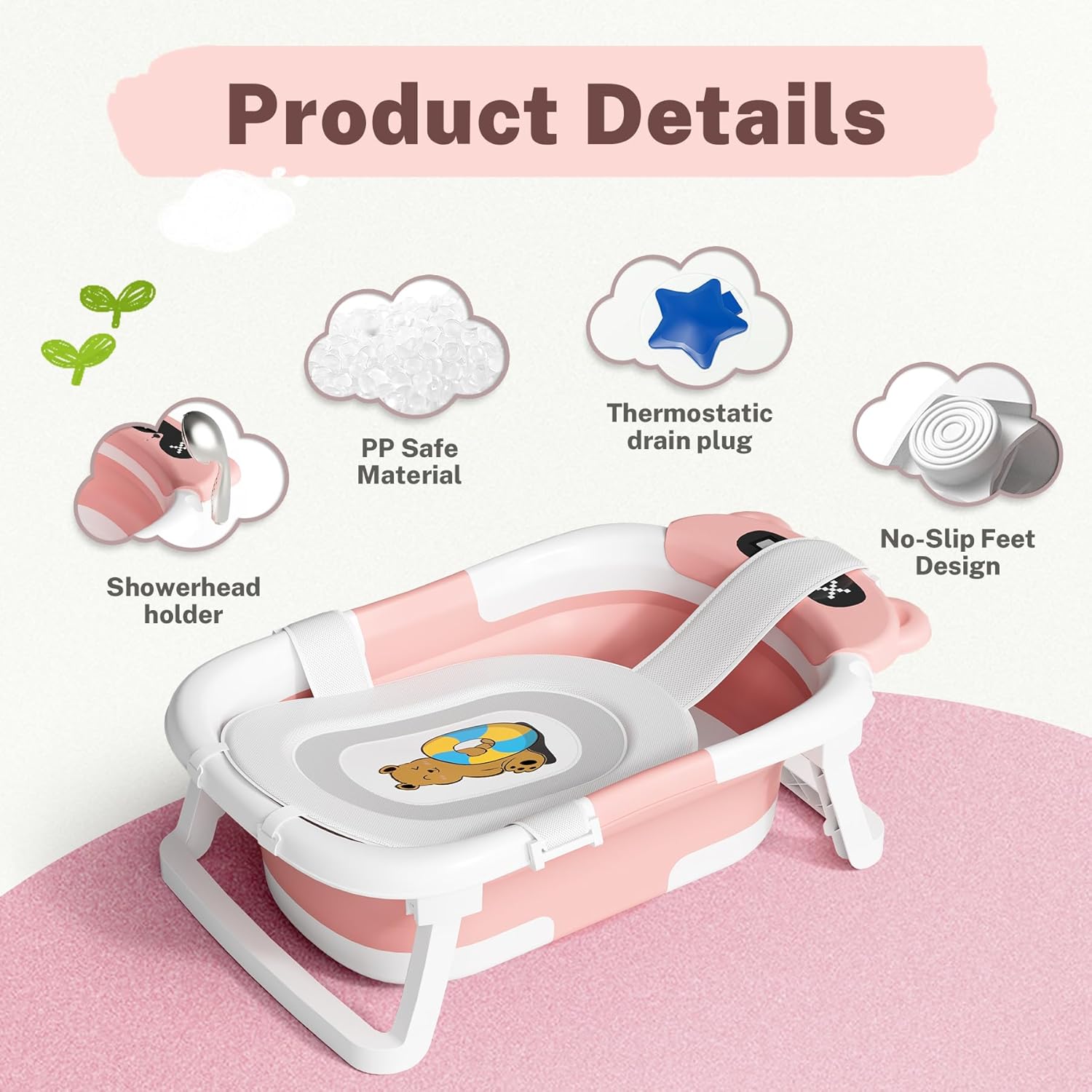 AVIDOR Baby Bathtub,Collapsible Bathtub for Newborn to Toddler,Durable Essential Infant Bath